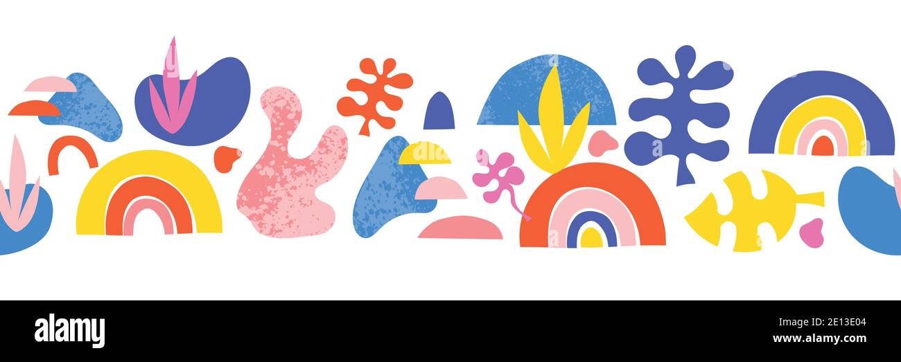 Abstract organic cut out shapes seamless vector border. Seamless ...