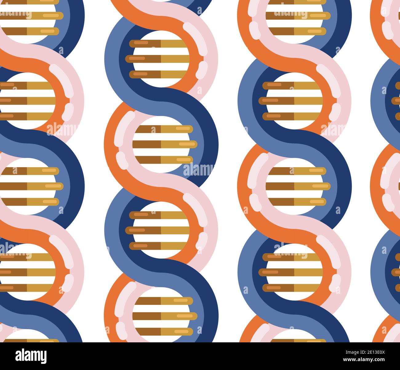 DNA molecule seamless vector background. Repeating pattern Spiral dna strands medical