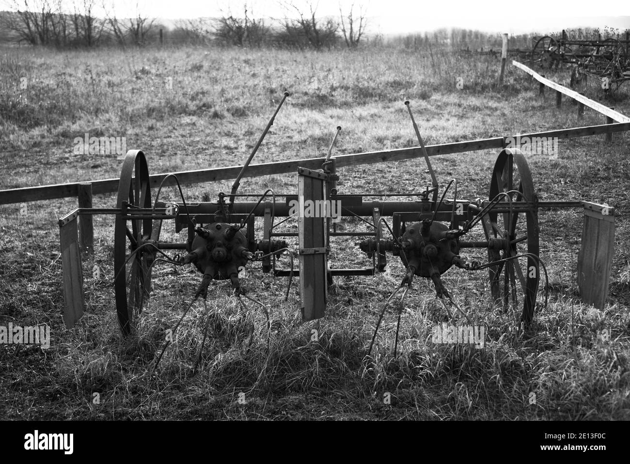 Industrial revolution farming machinery Black and White Stock Photos