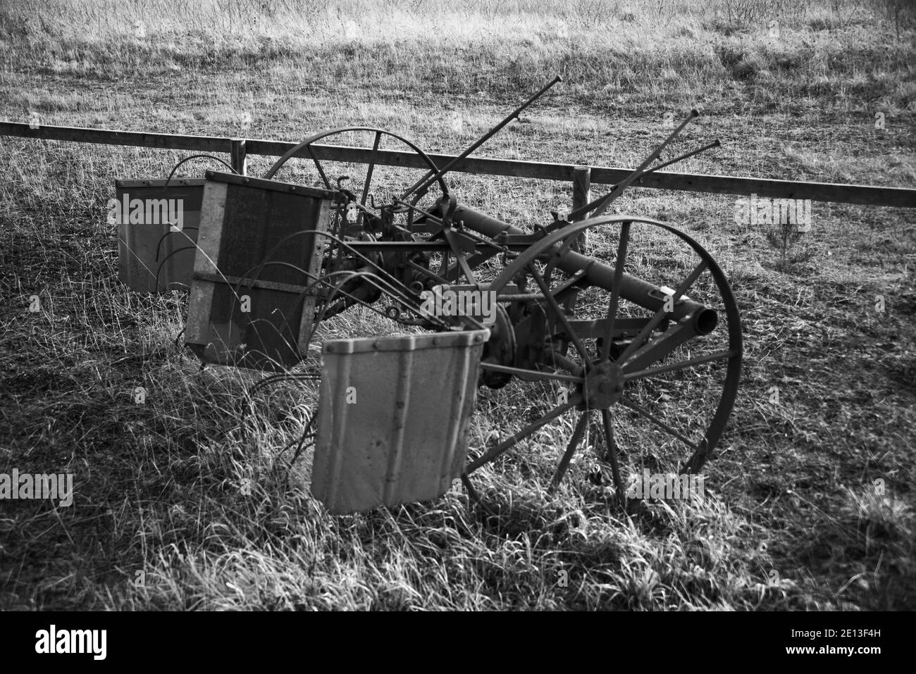Industrial revolution farming machinery Black and White Stock Photos