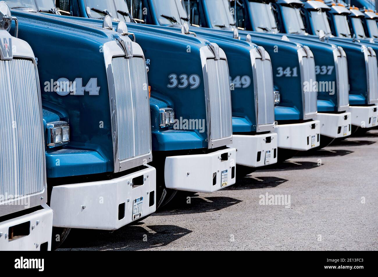 Fleet of Trucks Stock Photo