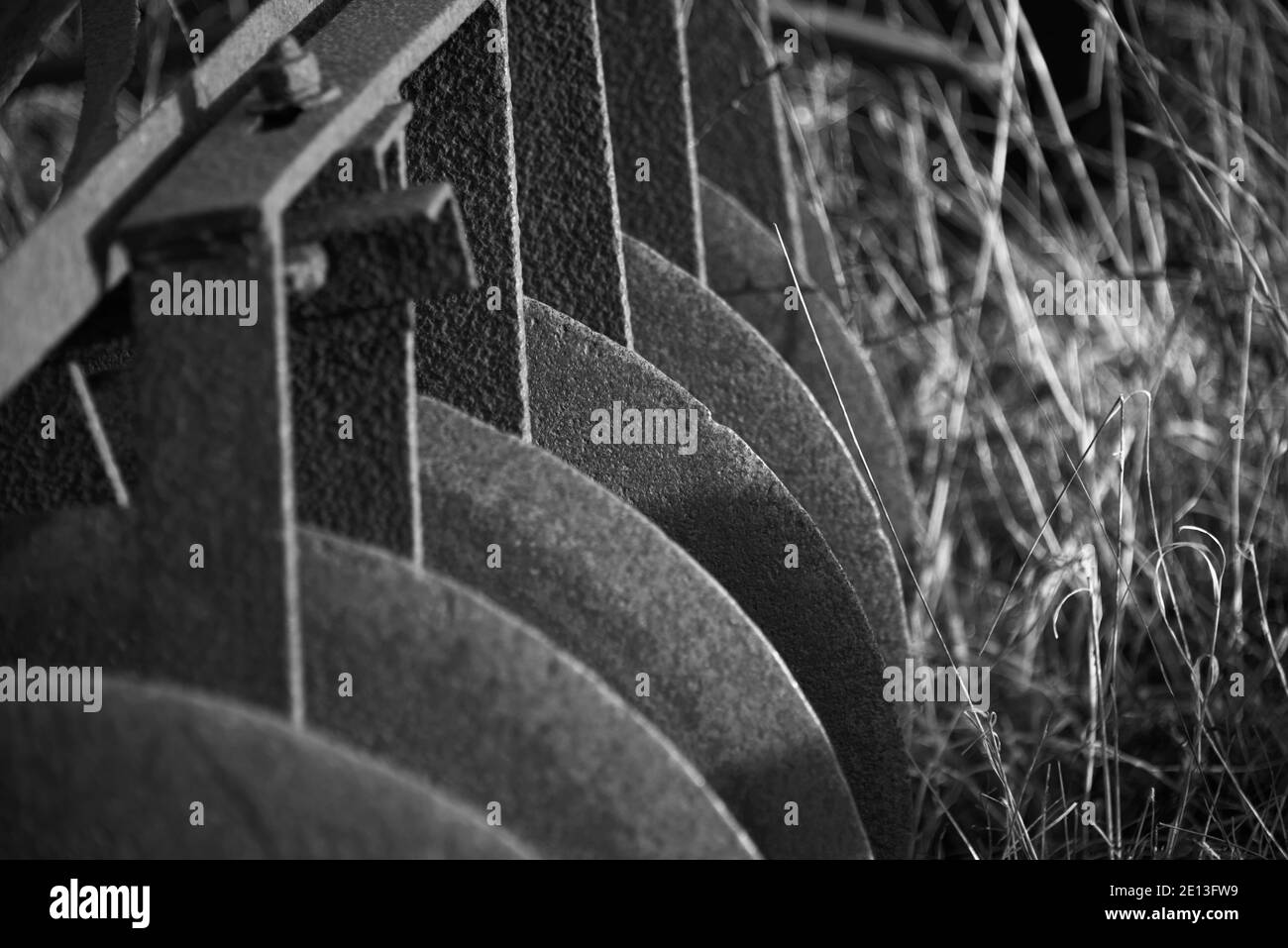 Industrial revolution farming machinery Black and White Stock Photos