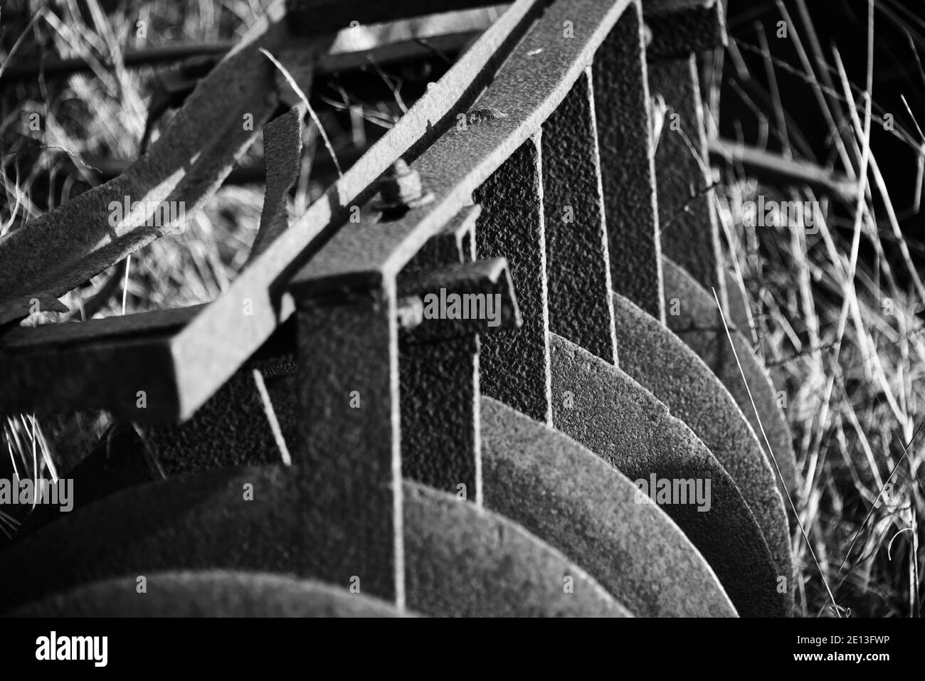Industrial revolution farming machinery Black and White Stock Photos