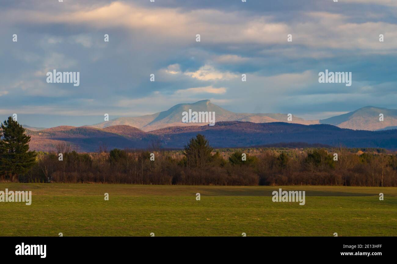 Camels Hump mountain in the evening Stock Photo