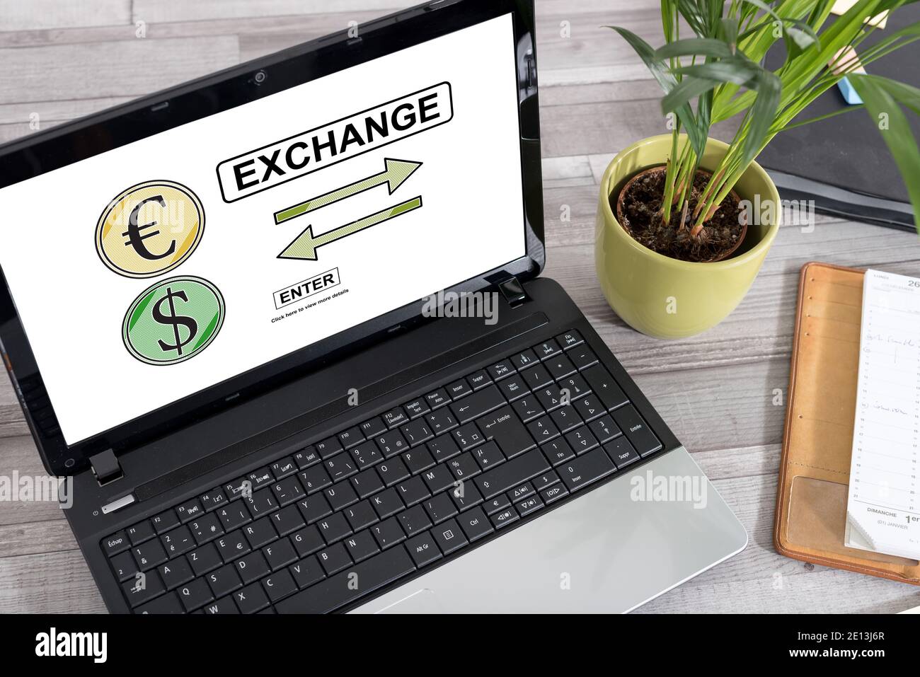 Laptop screen with exchange concept Stock Photo Alamy