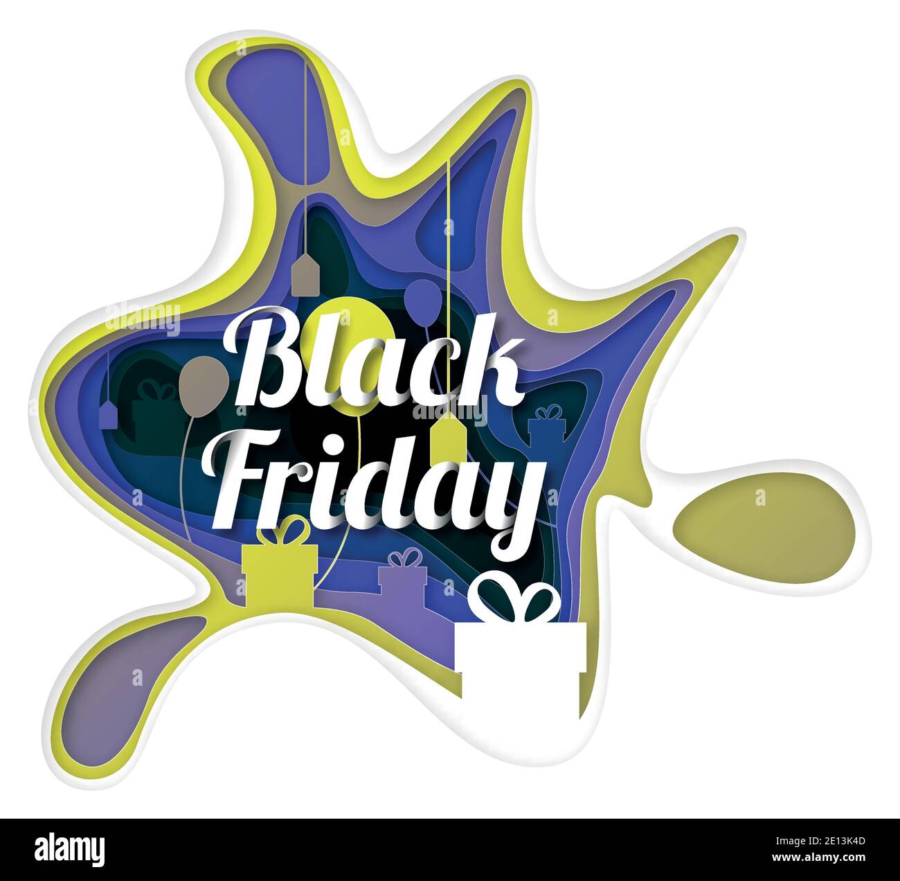 Vector Black Friday in paper art style Stock Vector