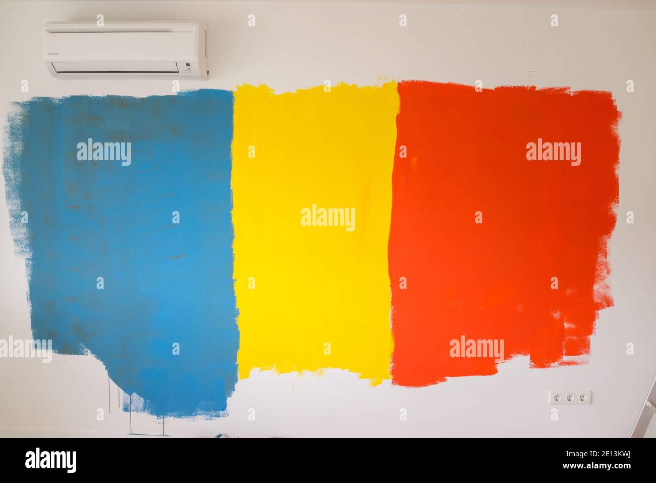 Painting on the wall at home Stock Photo Alamy