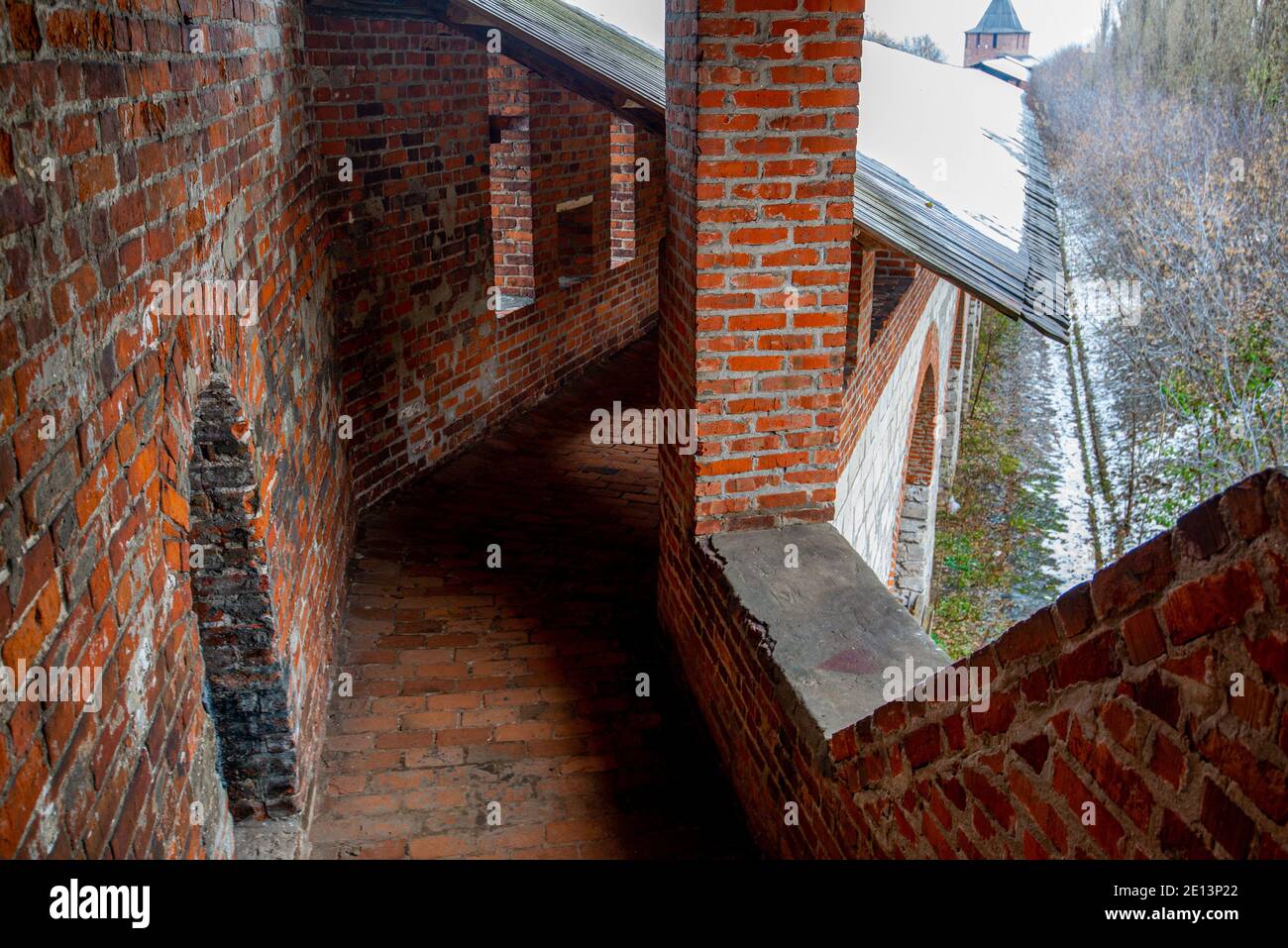 Inside of wall in Nizhny Novgorod Kremlin. Russia Stock Photo