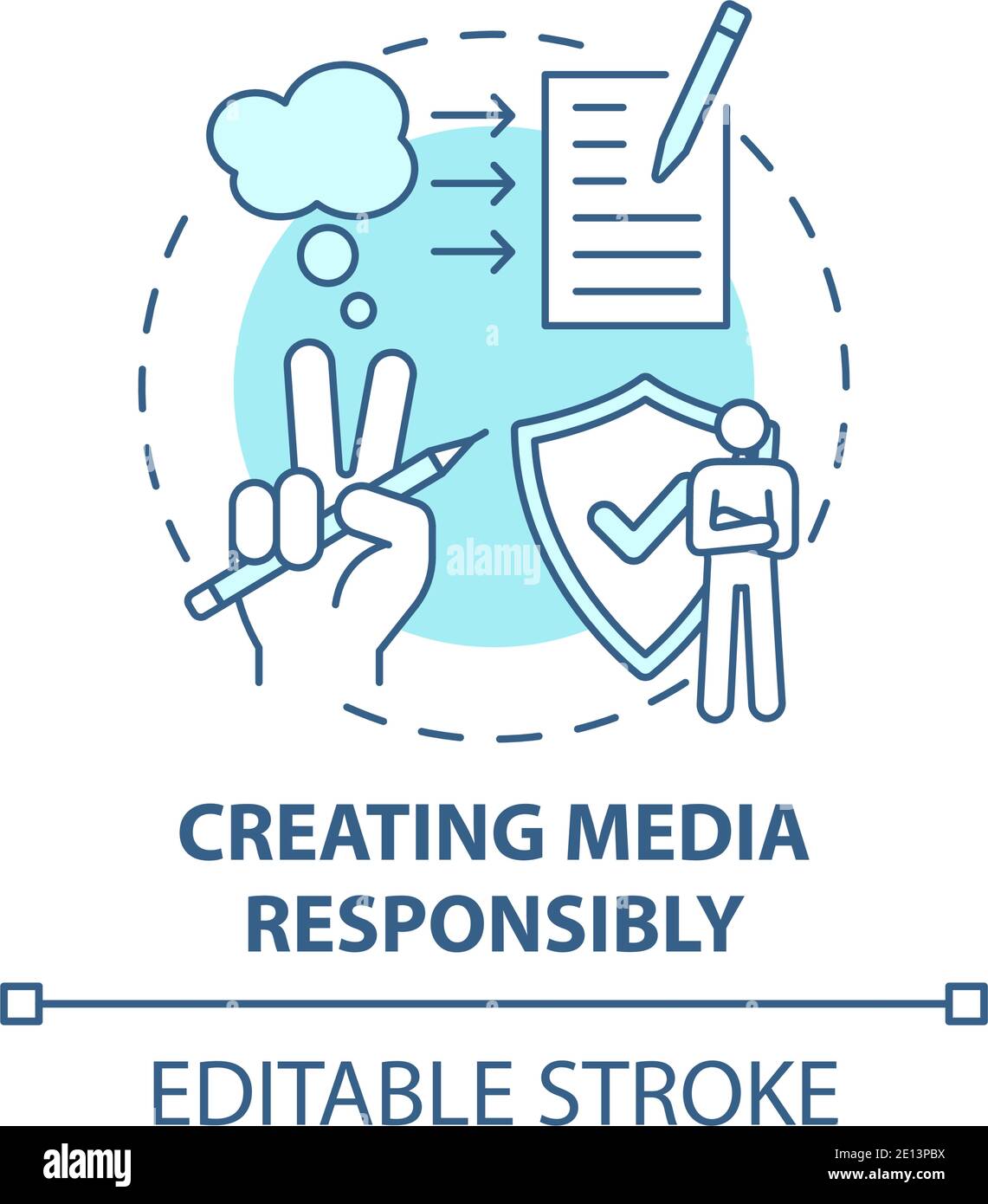 Creating media responsibility concept icon Stock Vector