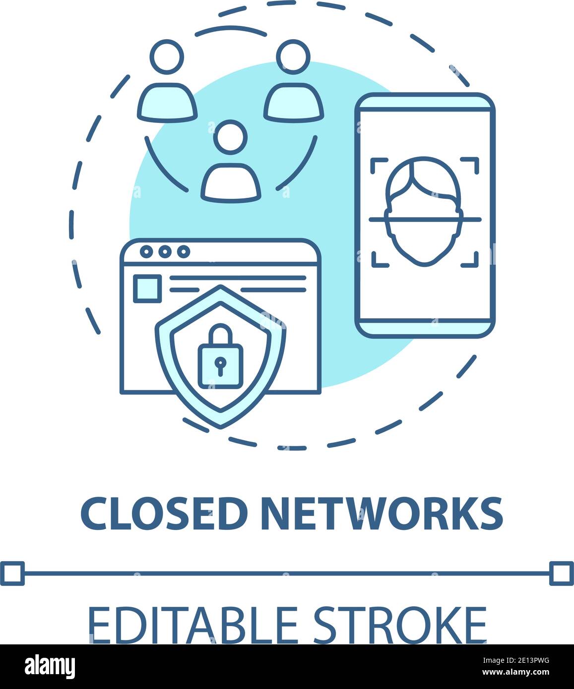 Closed networks concept icon Stock Vector