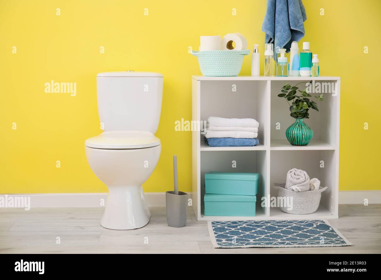 Modern toilet bowl in interior of bathroom Stock Photo - Alamy
