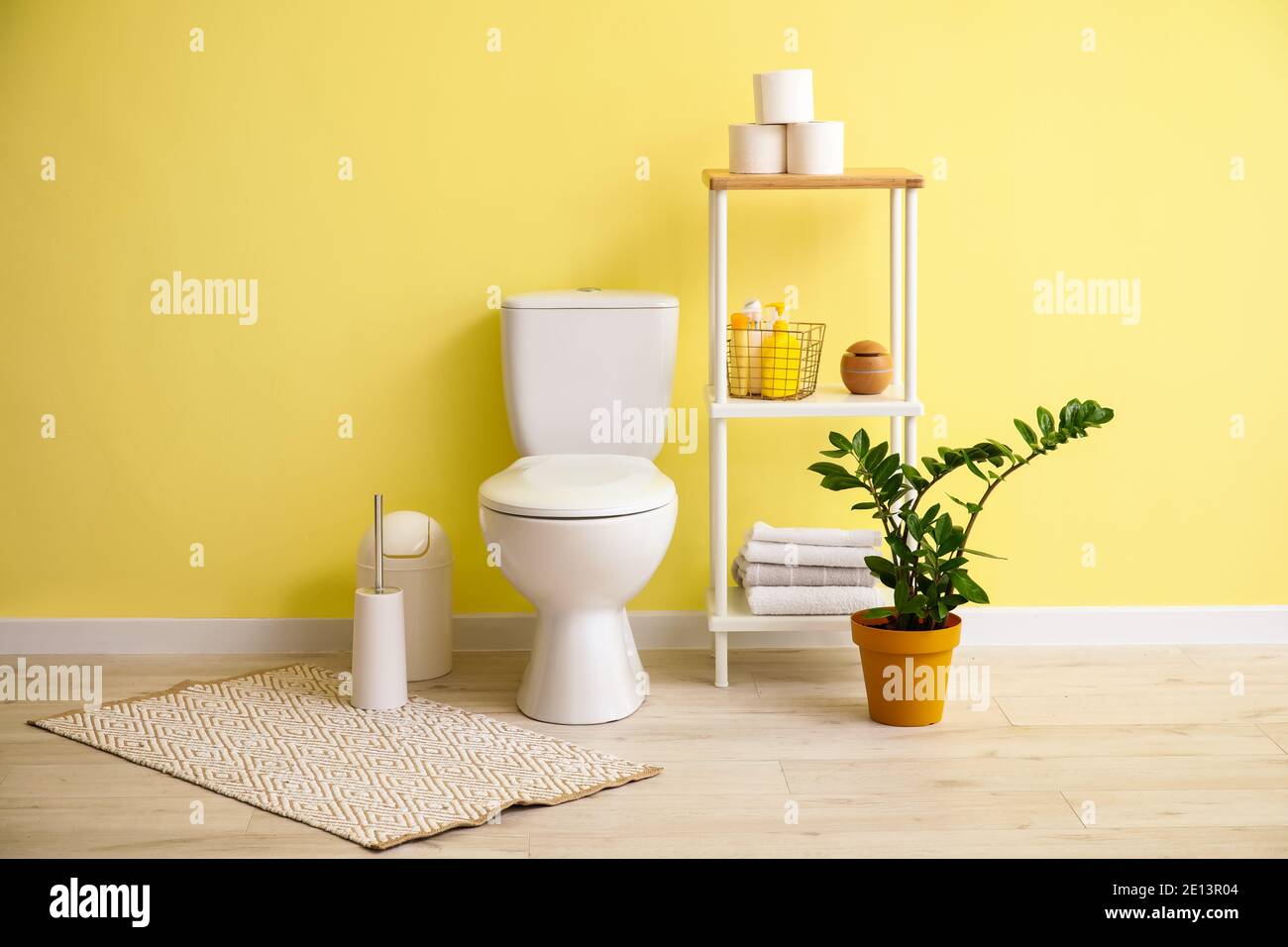 Modern toilet bowl in interior of bathroom Stock Photo - Alamy