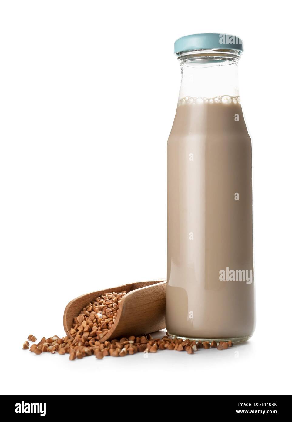 Bottle of buckwheat milk isolated on white background Stock Photo Alamy