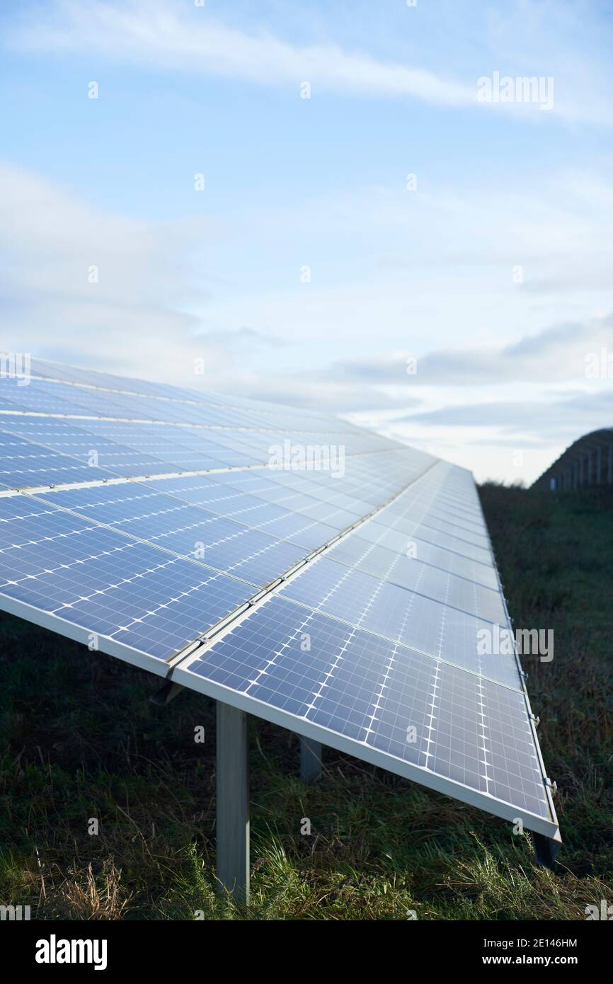 The Solar Park (3,6 MWp) in Dortmund on top of the Deusenberg Stock Photo