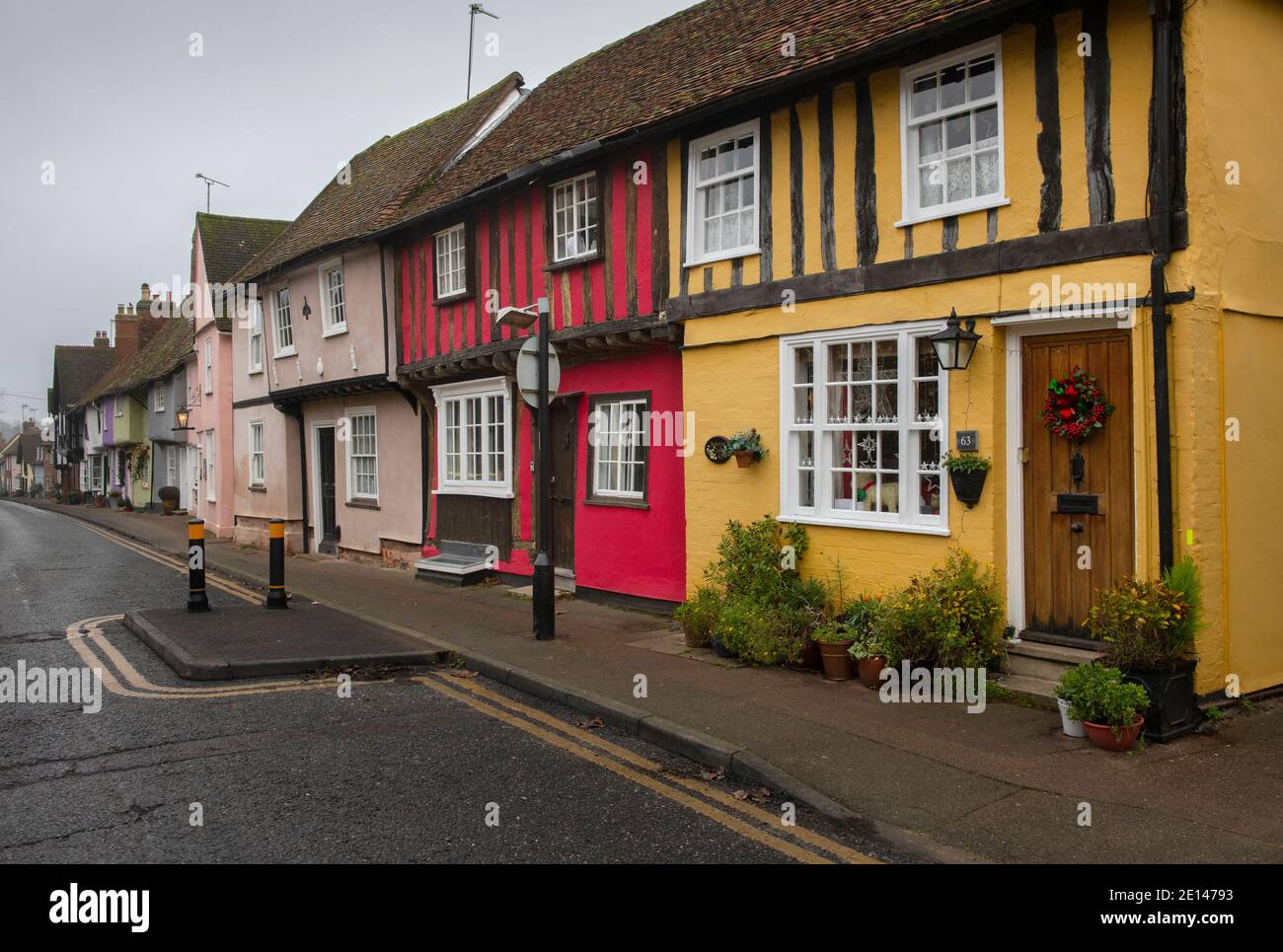 Saffron Walden Essex England UK January 2021 Castle Street showing