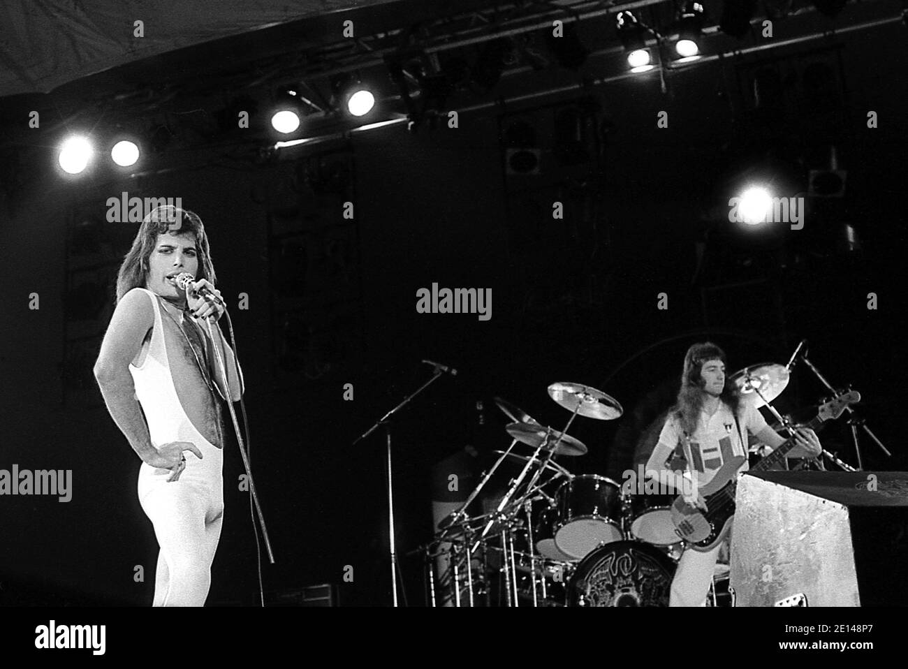 Queen Live in Hyde Park London 18/9/1976. Free concert with 150,000 fans in the Park. Stock Photo