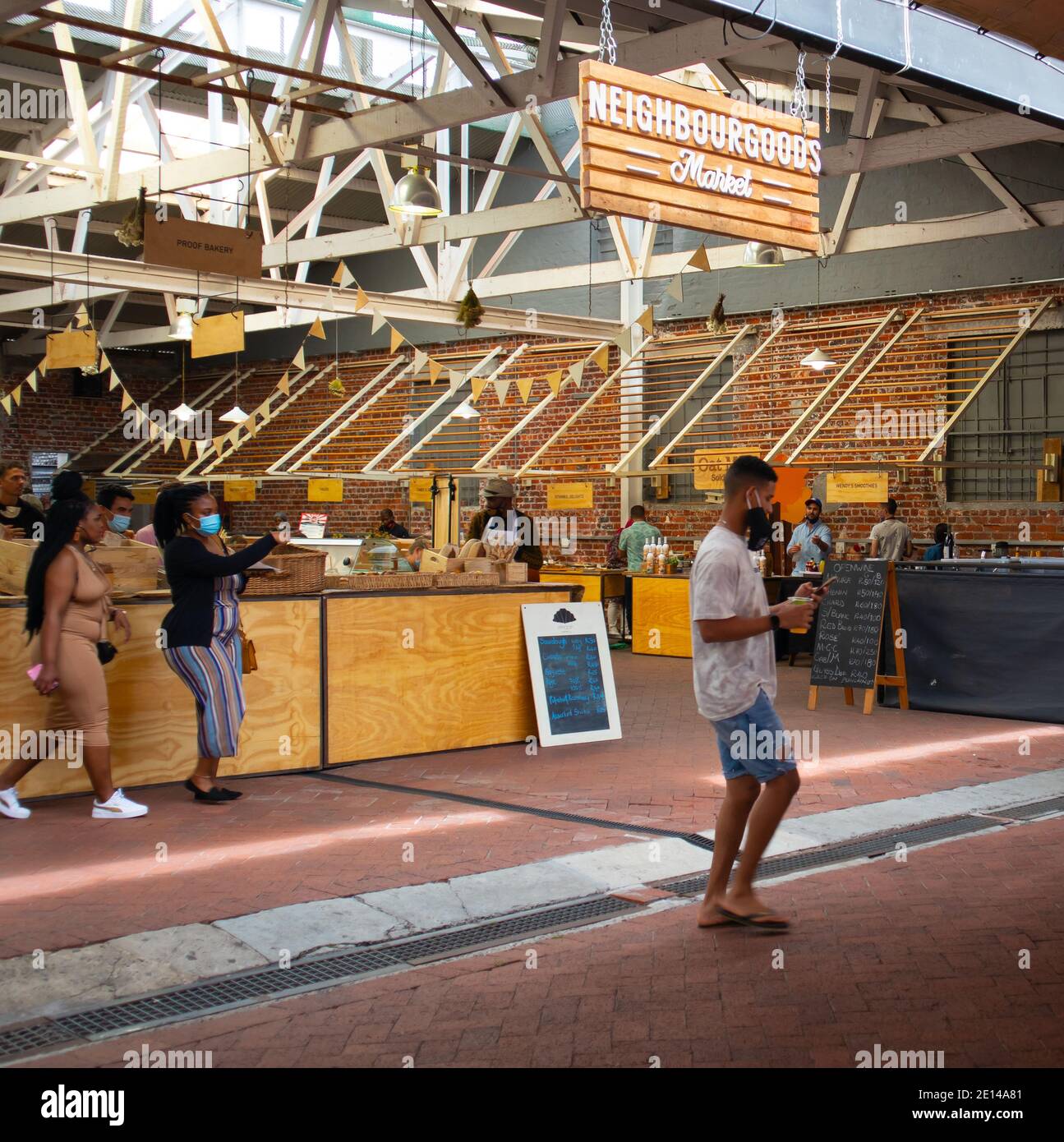 Woodstock, The Old Biscuit Mill, Neighbourgoods Market - Cape Town, South  Africa - 14/11/2020 Neighbourgoods Market entrance. People walking by Stock  Photo - Alamy