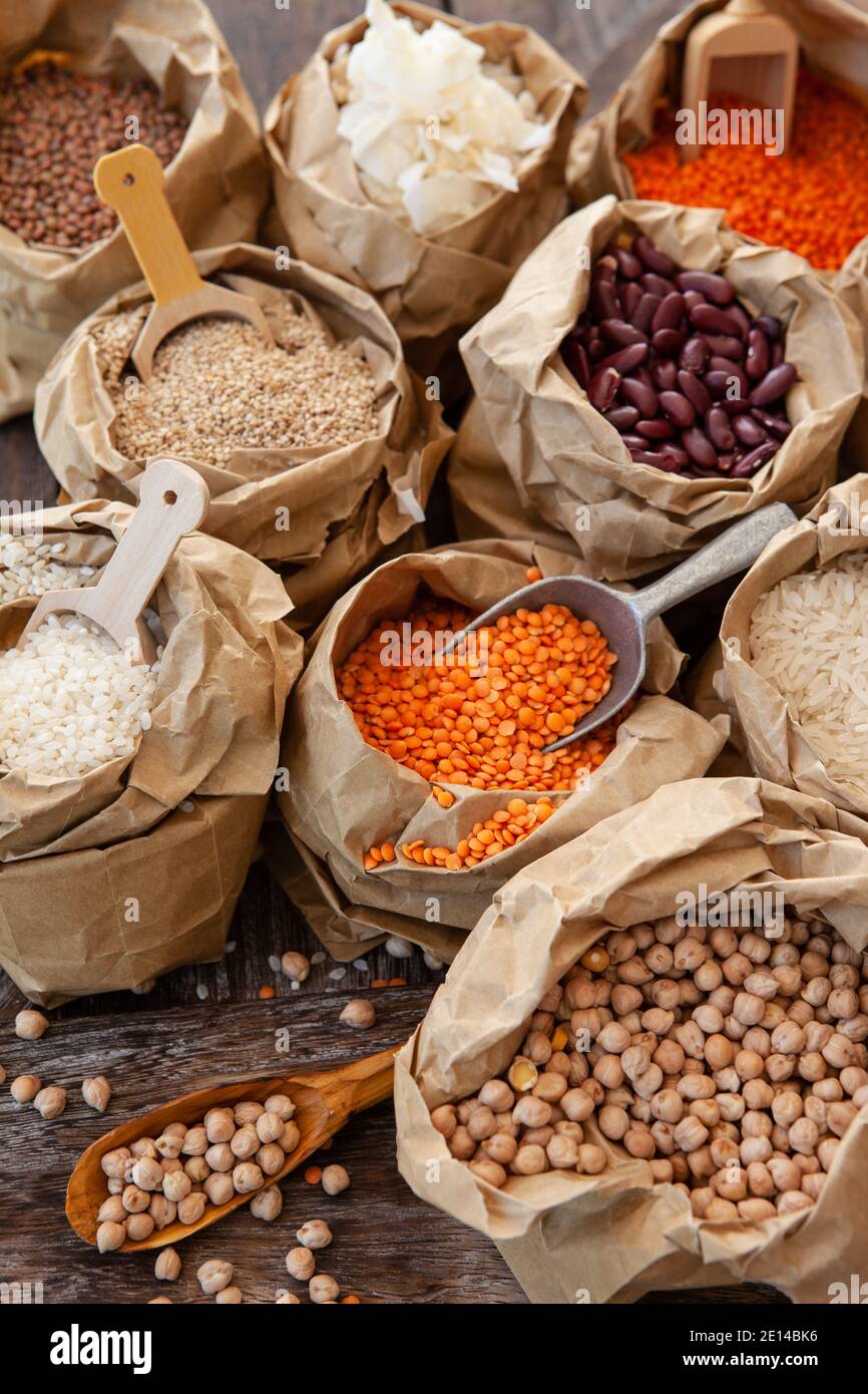 Variety Of Dried Legumes Stock Photo Alamy