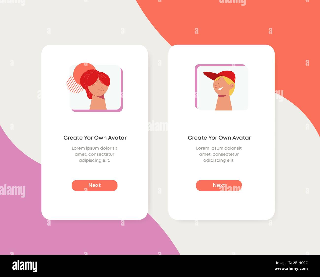 Creating an avatar in social networks. New web account profile with ...