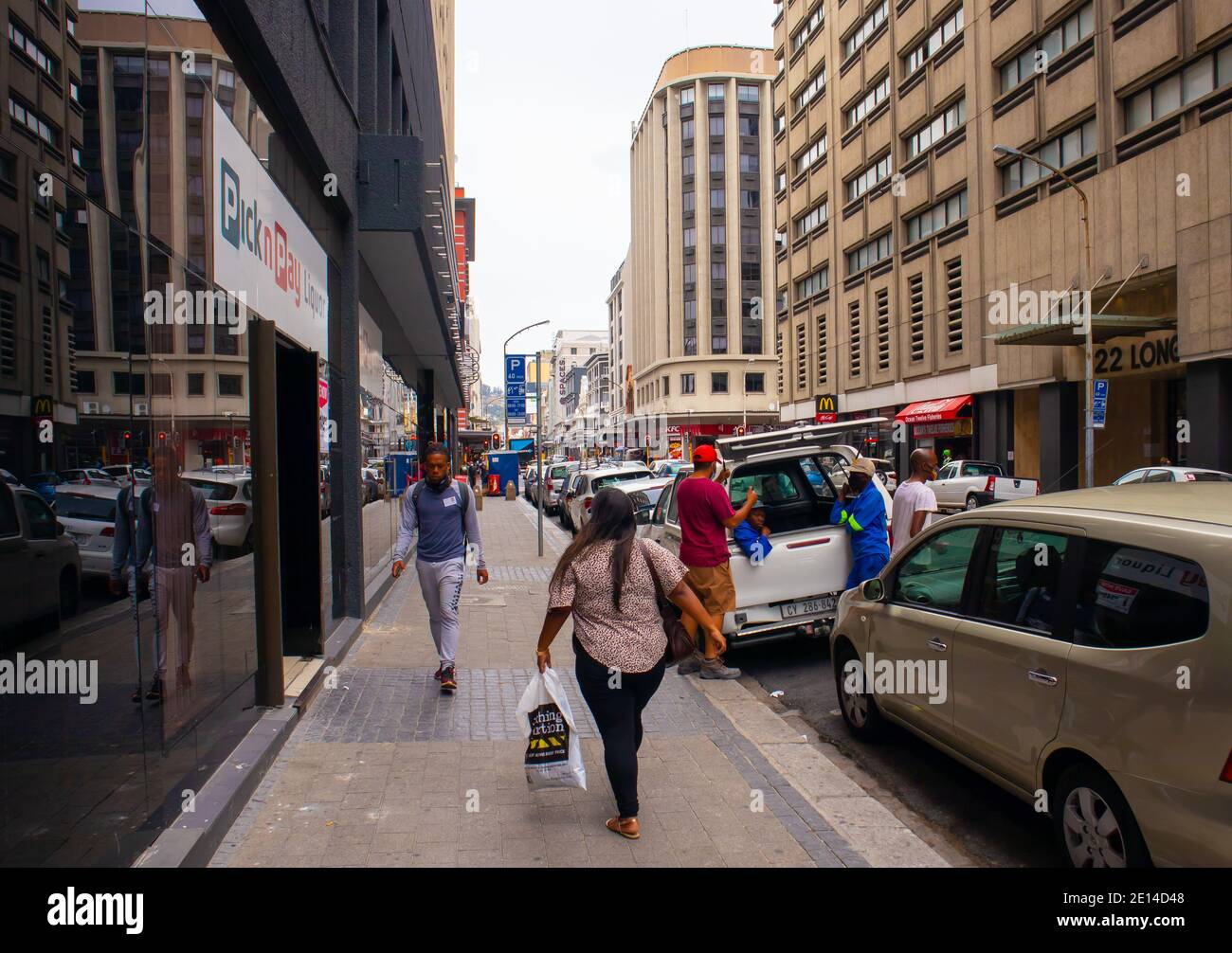 Cape Town, South Africa - 23/11/2020 Cloudy day in Cape Town. People moving about the city. Stock Photo