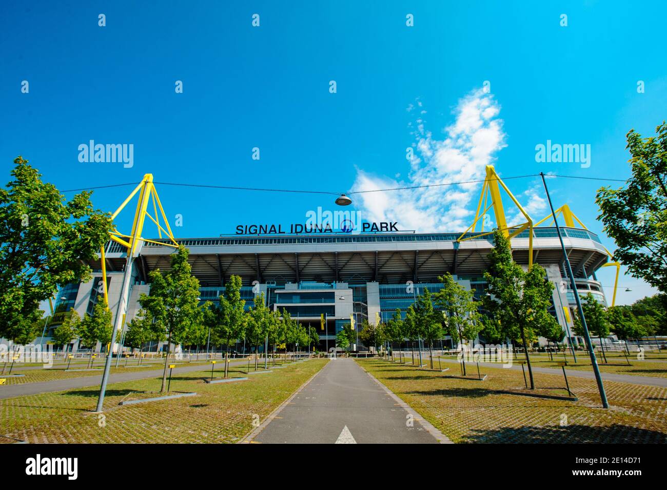 DORTMUND, GERMANY - 12 AUGUST 2020: Signal Iduna Park. Football stadium of Borussia Dortmund Stock Photo