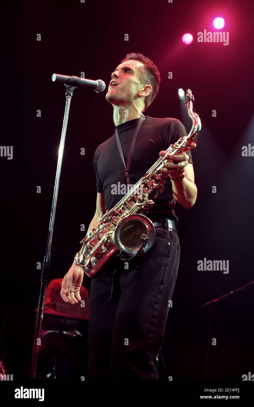 Curtis Stigers in concert at the Shepherds Bush Empire in London. 12th December 1995 Stock Photo