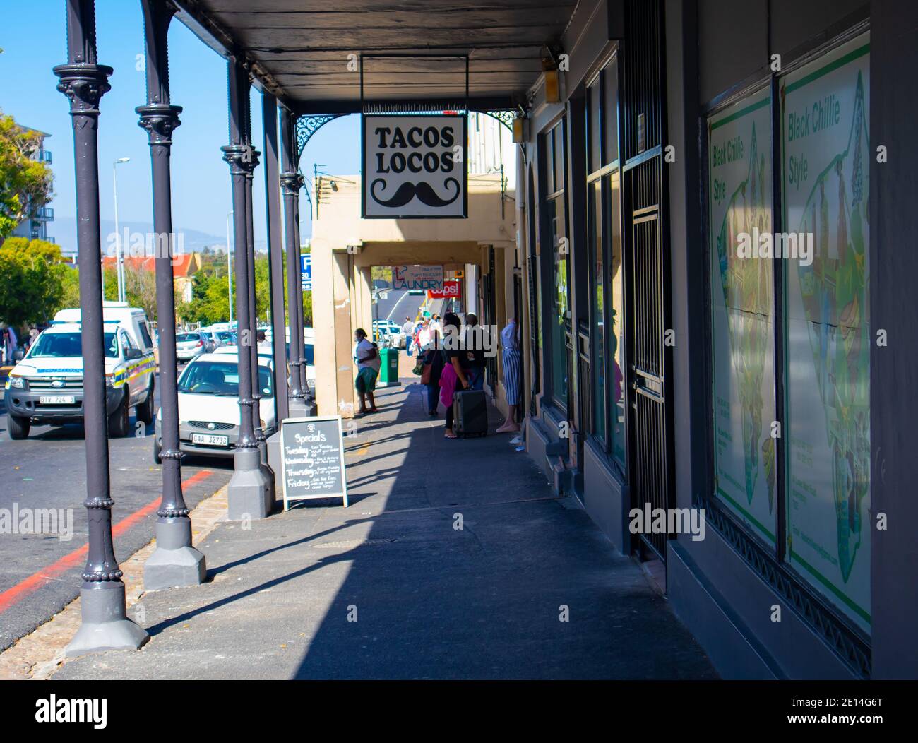 Observatory Cape Town, South Africa 02/12/2020 Covered sidewalk of