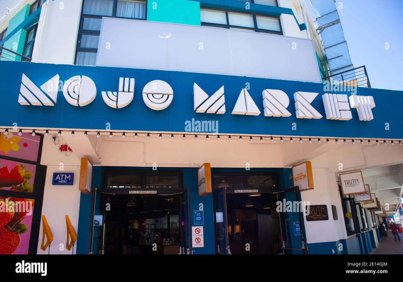 Mojo Market- Cape Town, South Africa - 16/12/2020 Outside view of the hip and trendy Mojo Market. Stock Photo