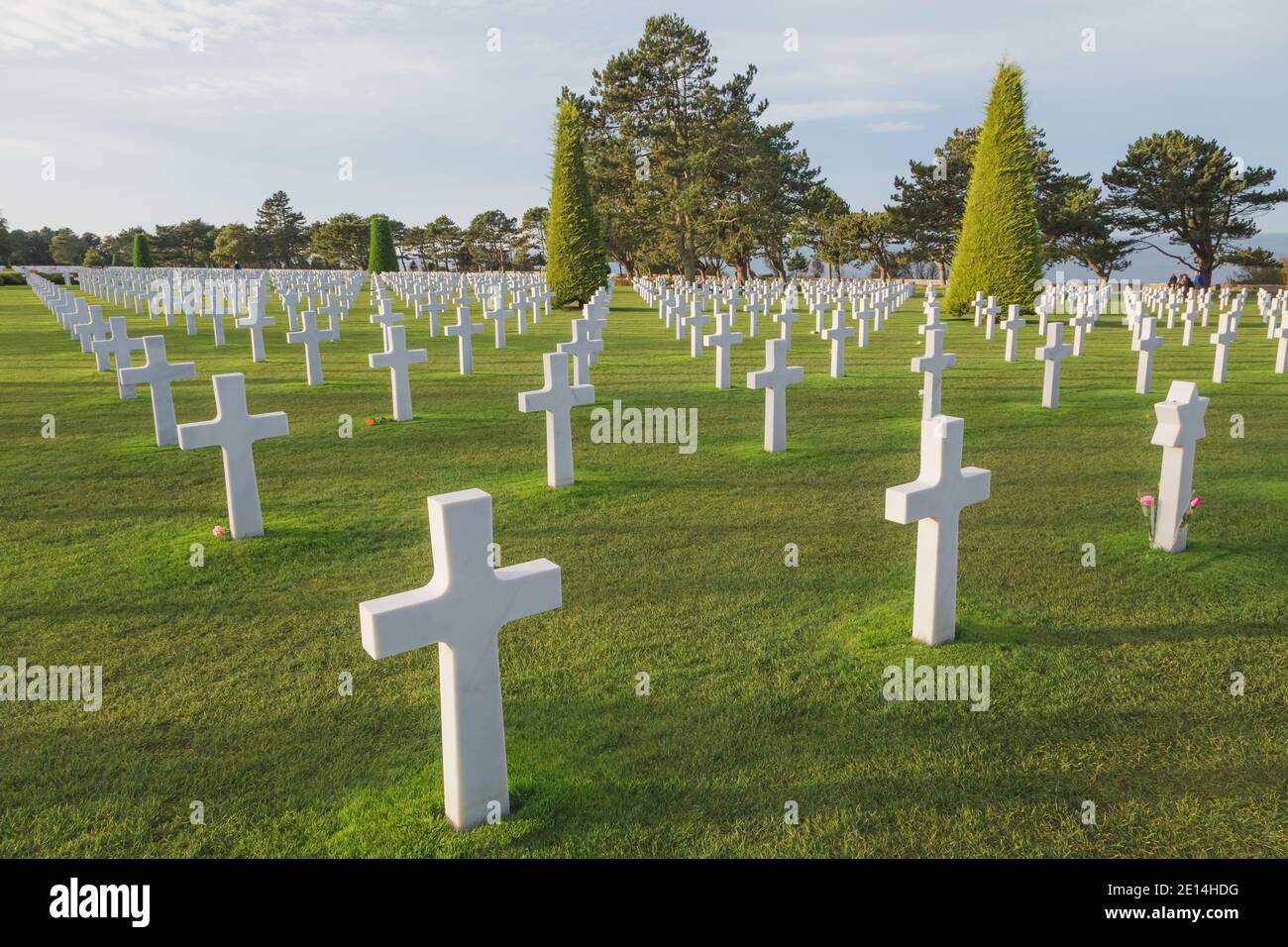 The Normandy American Cemetery and Memorial is a World War II cemetery and memorial in Colleville-sur-Mer, Normandy, France, that honors American troo Stock Photo