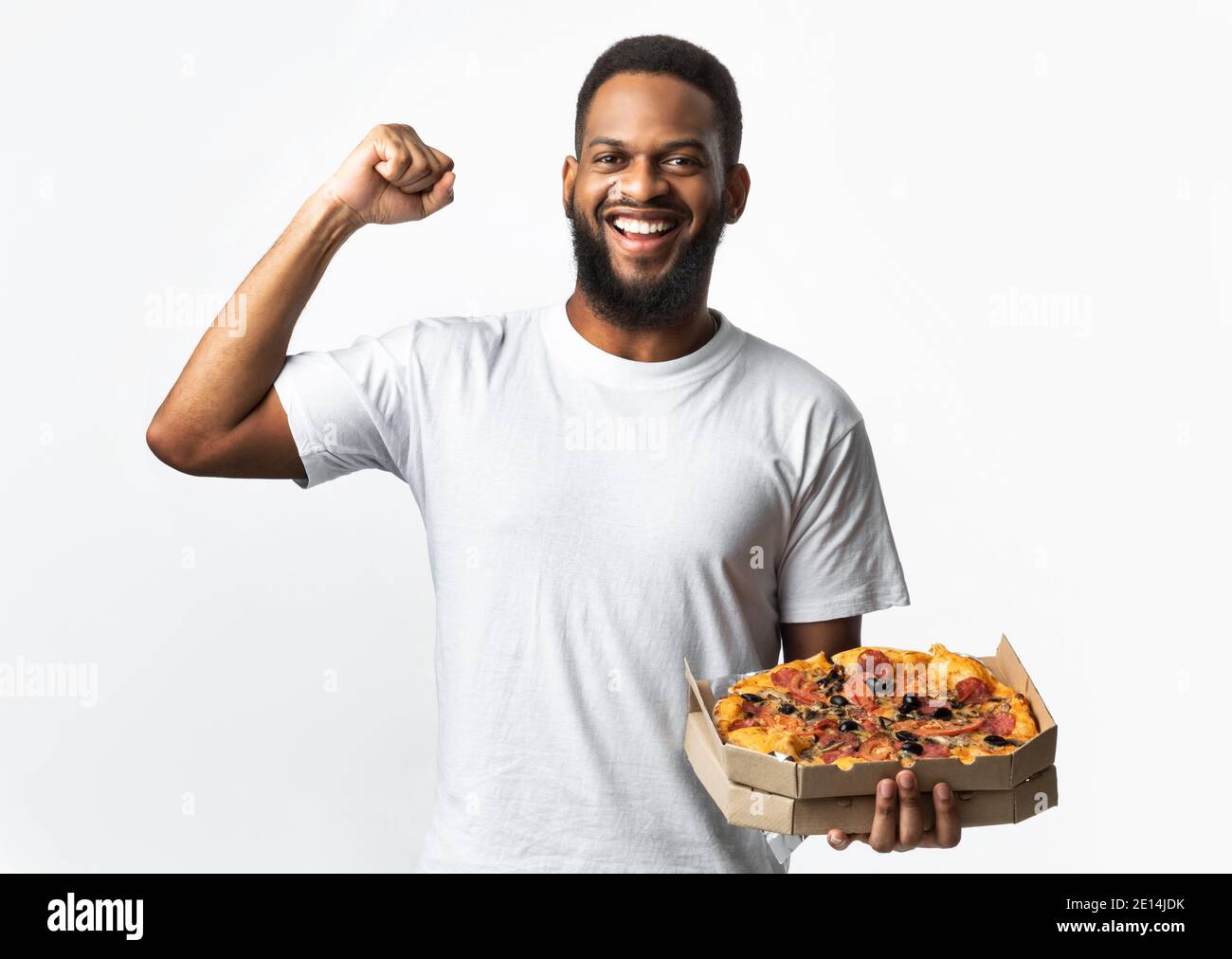 Black Man Sniffing Pizza