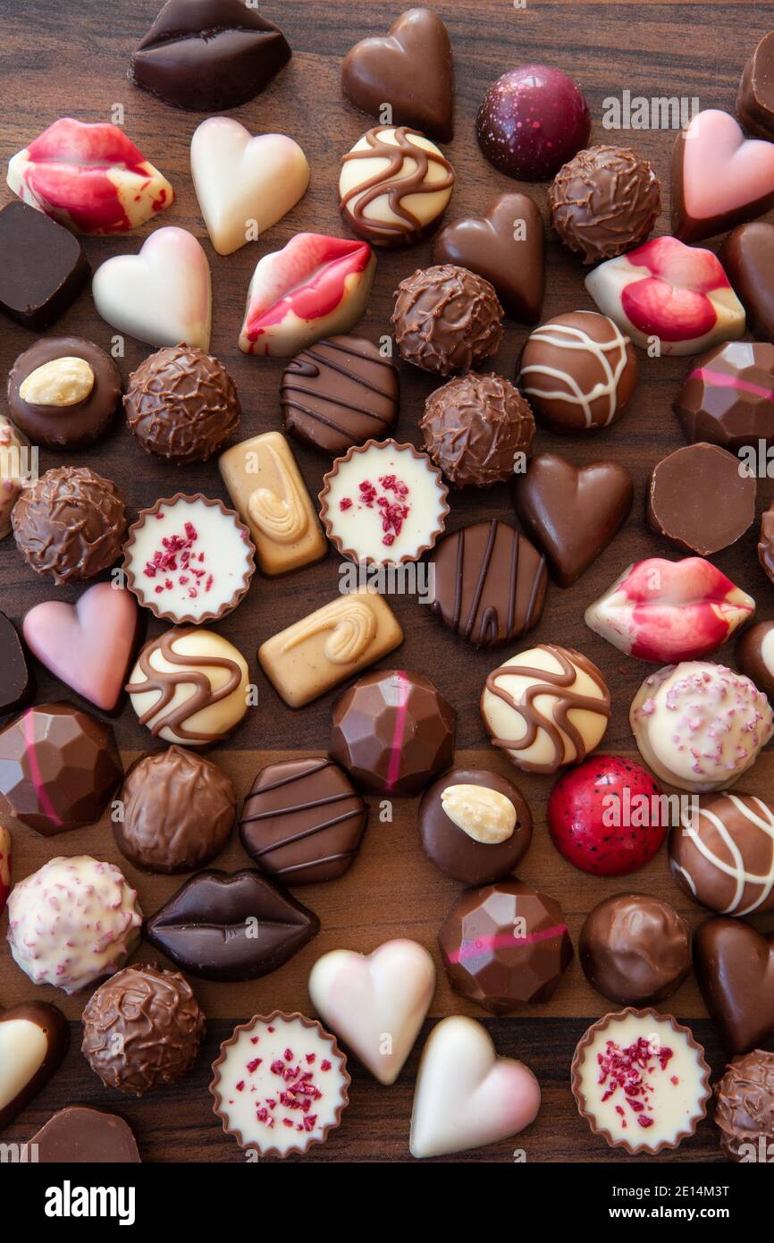 Assortment Of Chocolates Stock Photo Alamy