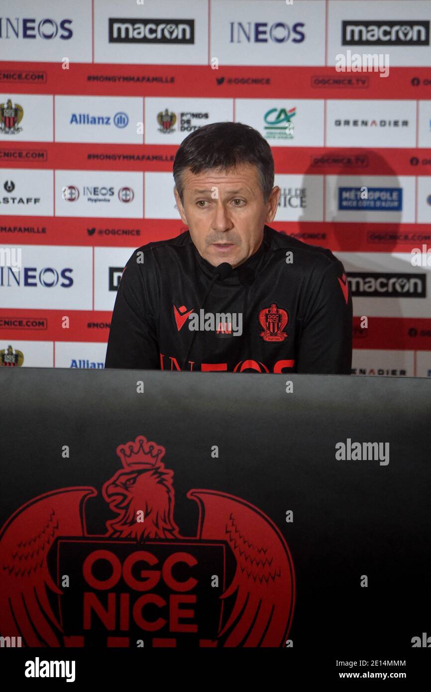 Adrian Ursea Ogc Nice S Press Conference Preceding The Stade Brestois Ogc Nice Meeting 18th Day Of Ligue 1 At The Ogc Nice Training Center In Nice France On January 04