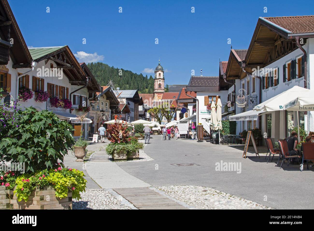 Mittenwald Is A Popular Tourist Destination In The Upper Isar Valley And Lies Between The Karwendel And The Wetterstein Mountains Stock Photo