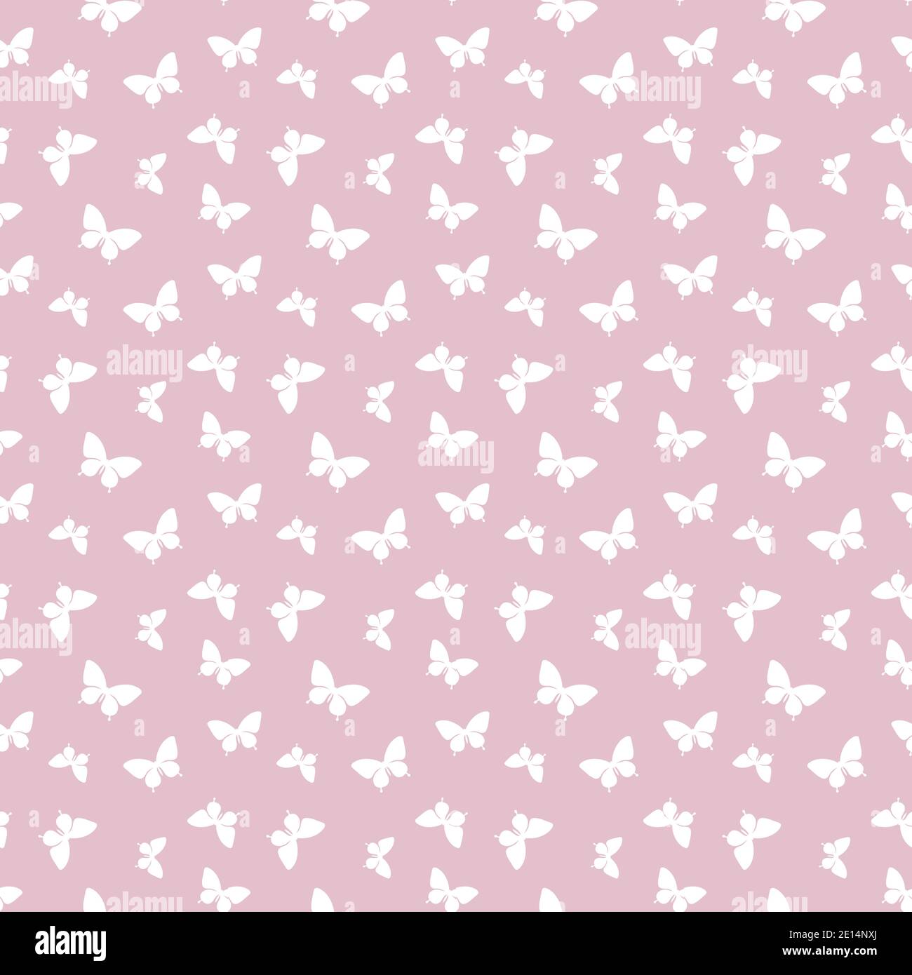 Pastel pink and white random butterfly silhouettes seamless repeat ...