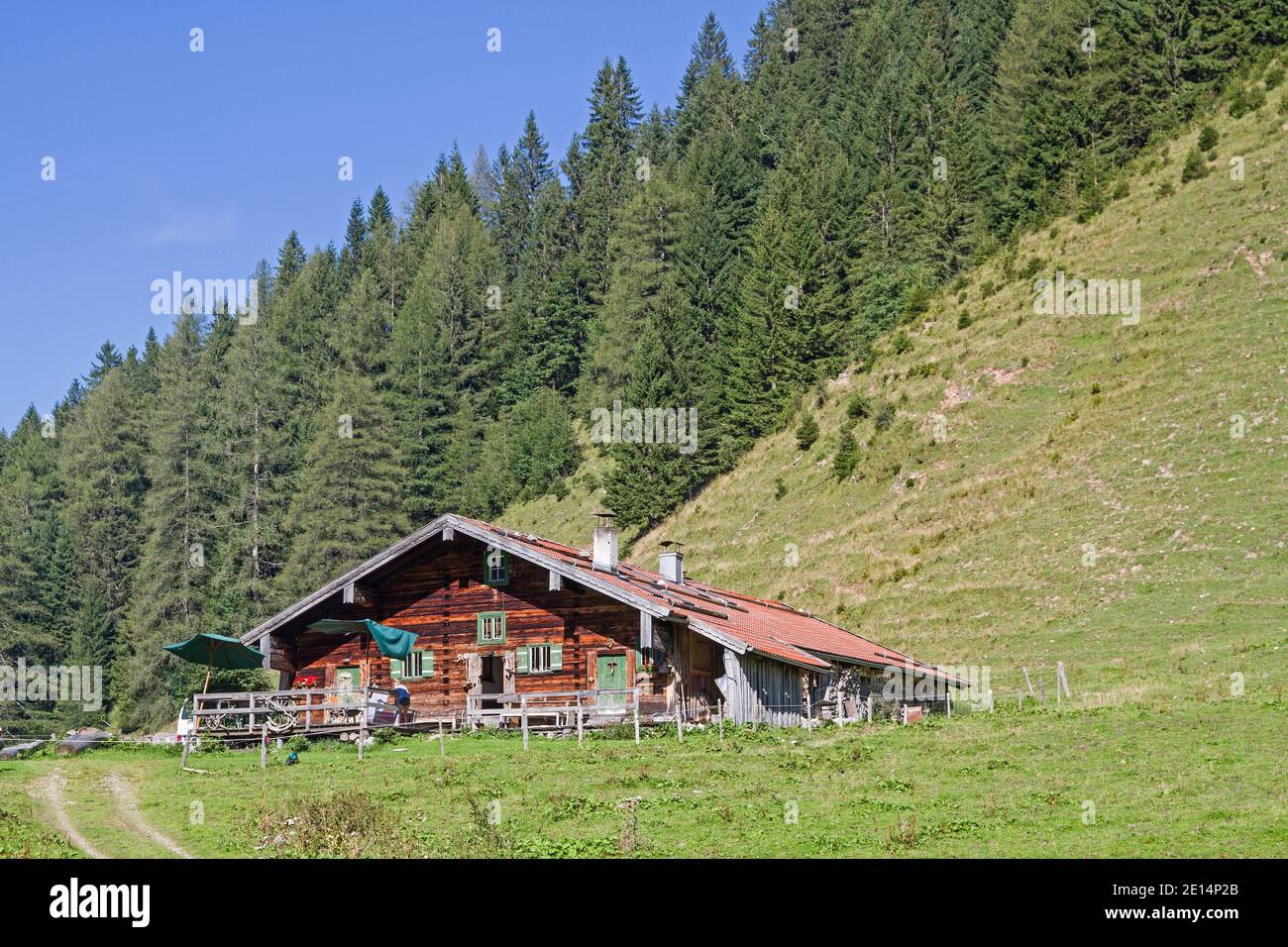 The Idyllic Baumoosalm Lies Between The Peaks Of The Hohe Traithen And The Bruennstein In The Bavarian Alps Stock Photo