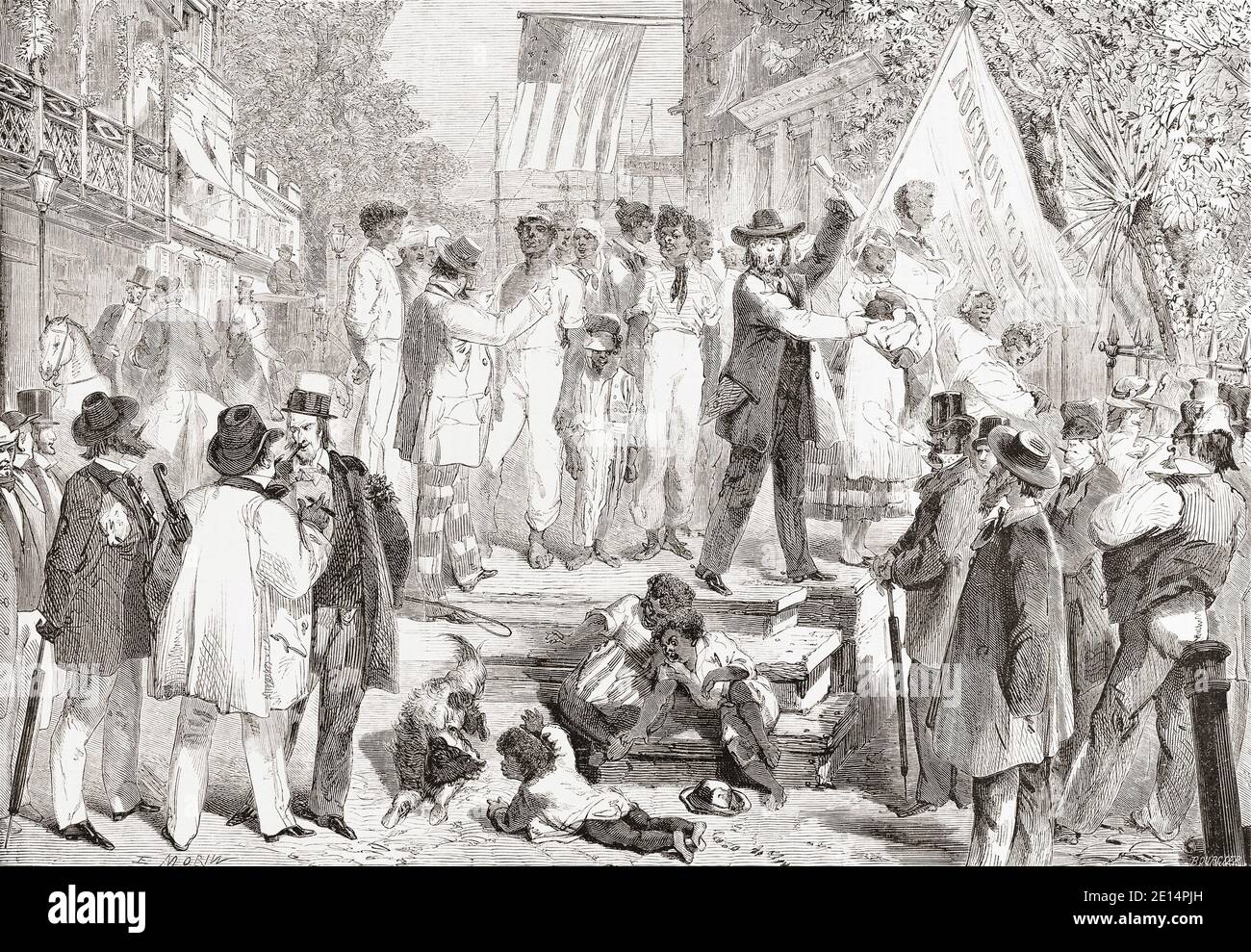 A slave auction in Richmond, Virginia, United States of America. From