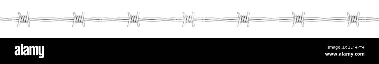 Barbed wire. 3d illustration isolated on white background Stock Photo ...