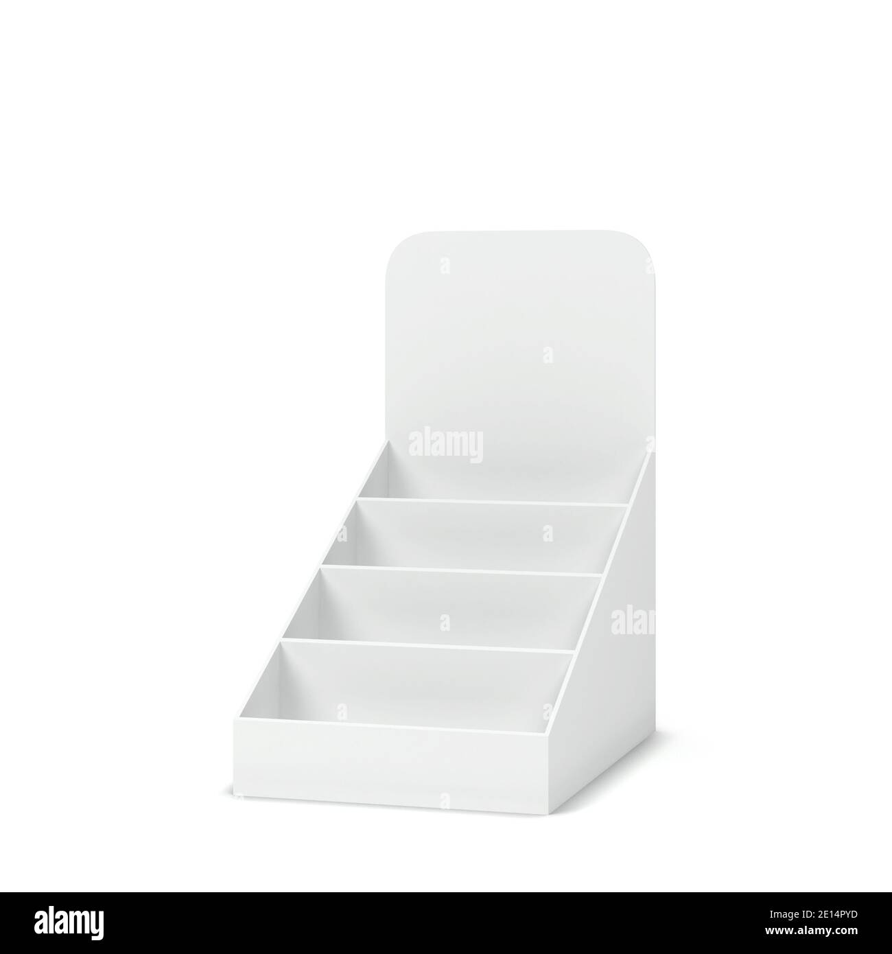 Blank cardboard display mockup. 3d illustration isolated on white background Stock Photo