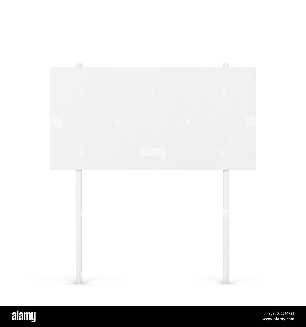 Blank white placard mockup. 3d illustration isolated on white