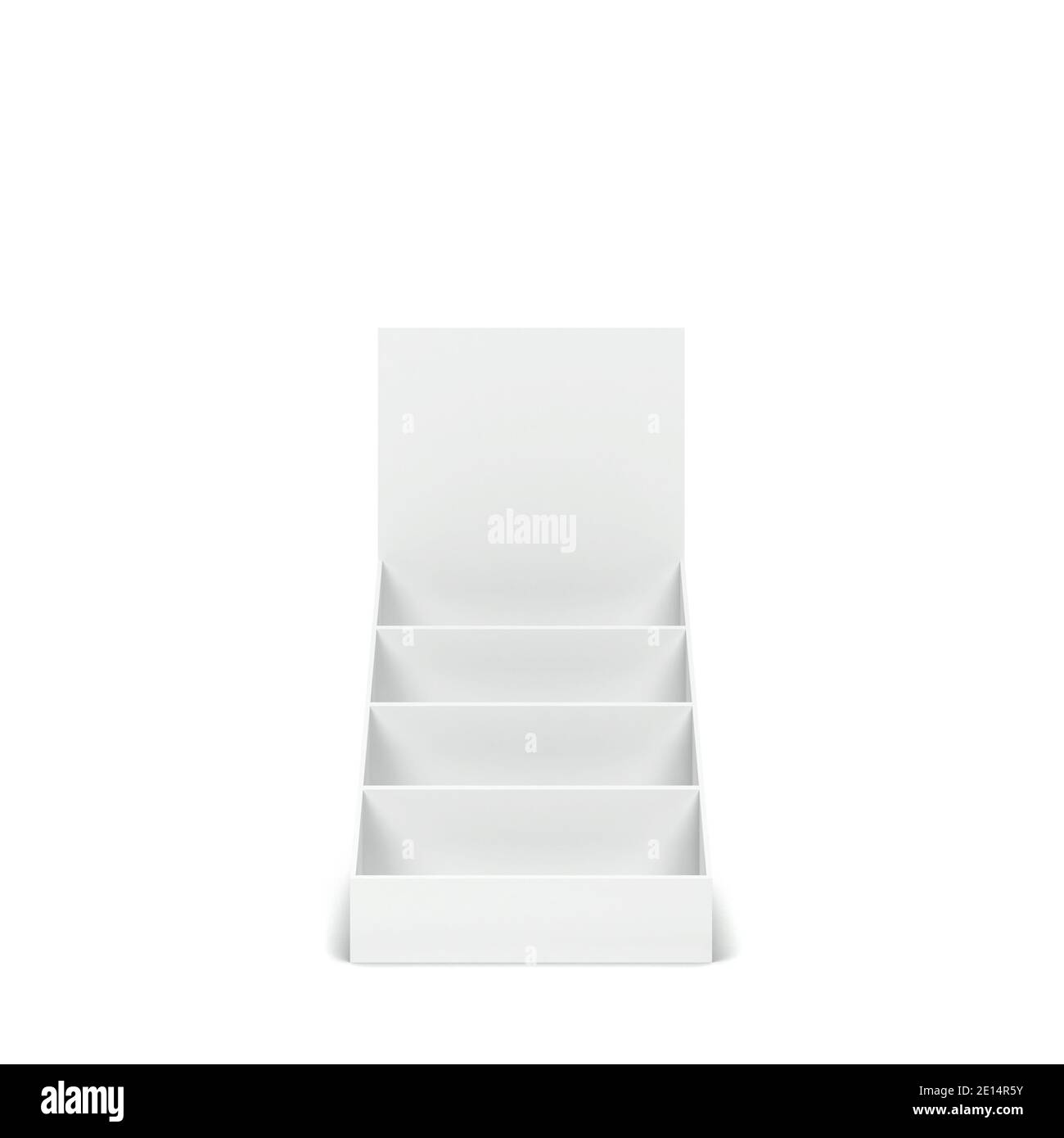 Blank cardboard display mockup. 3d illustration isolated on white background Stock Photo