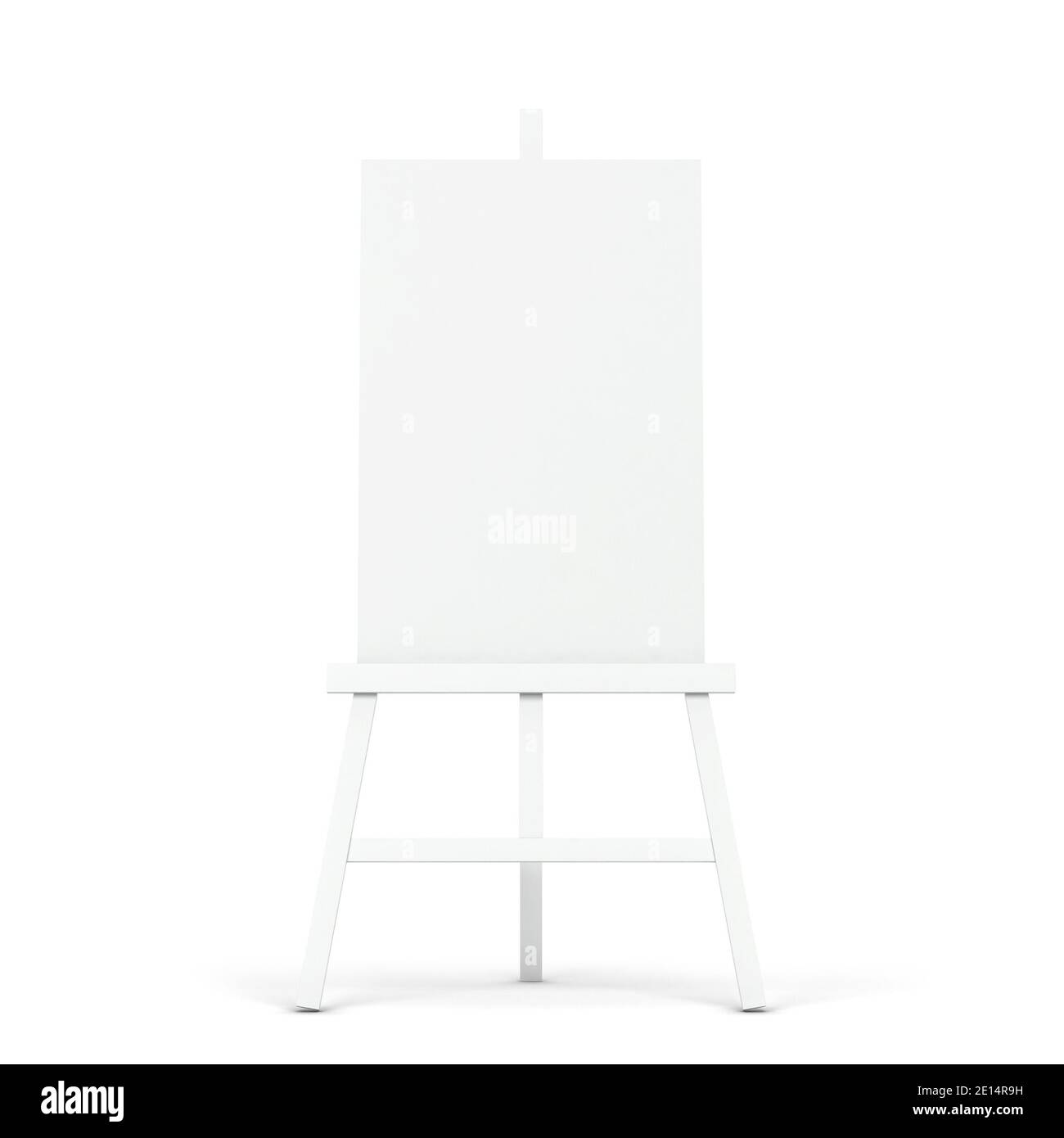 Blank easel mockup. 3d illustration isolated on white background Stock