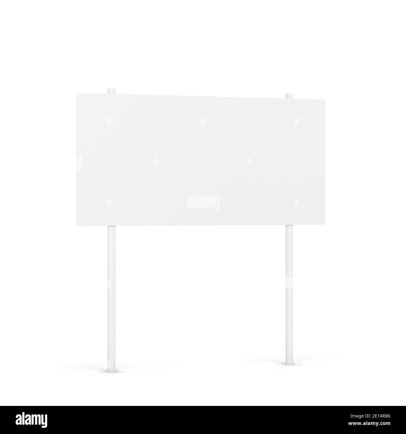 Blank white placard mockup. 3d illustration isolated on white