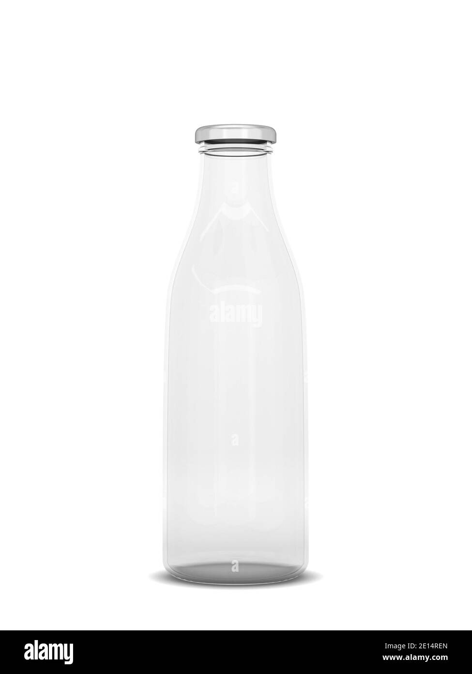 Empty glass bottle. 3d illustration isolated on white background Stock ...