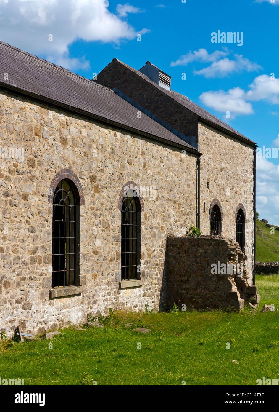 Nineteenth century pump house at Roystone Grange near Pikehall in the Peak District National Park Derbyshire England UK built to power quarry drills. Stock Photo