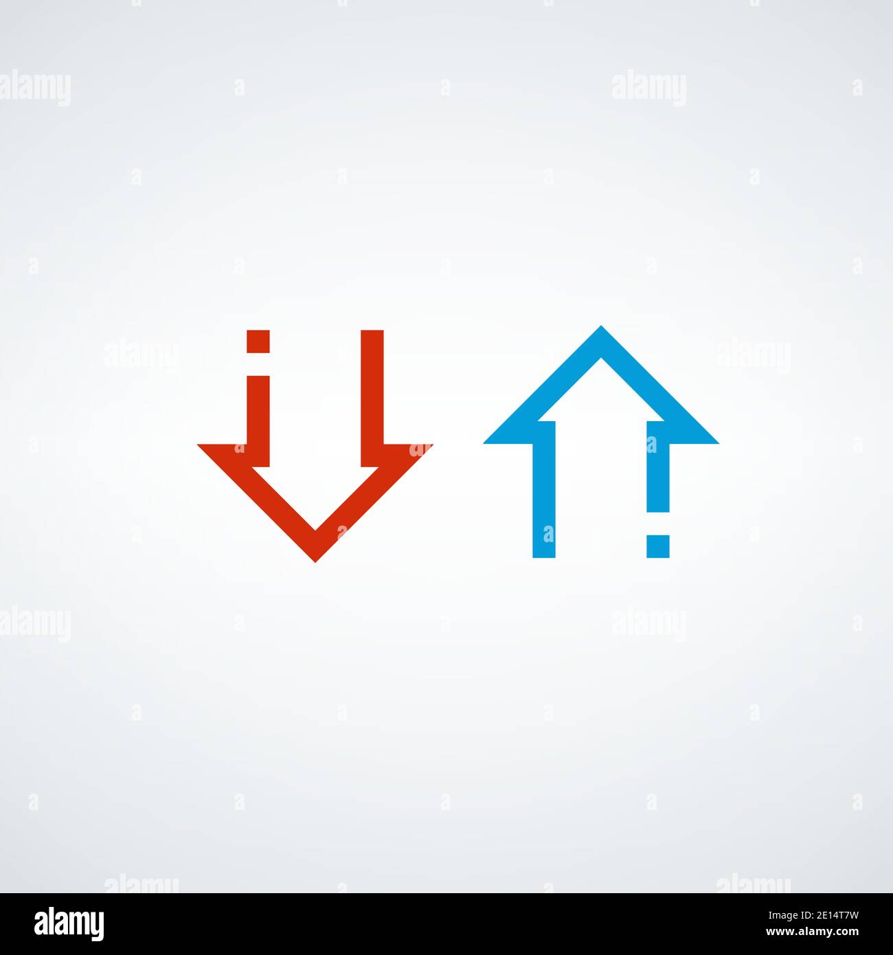 Linear arrow up and down. Infographic bussiness success concept ...