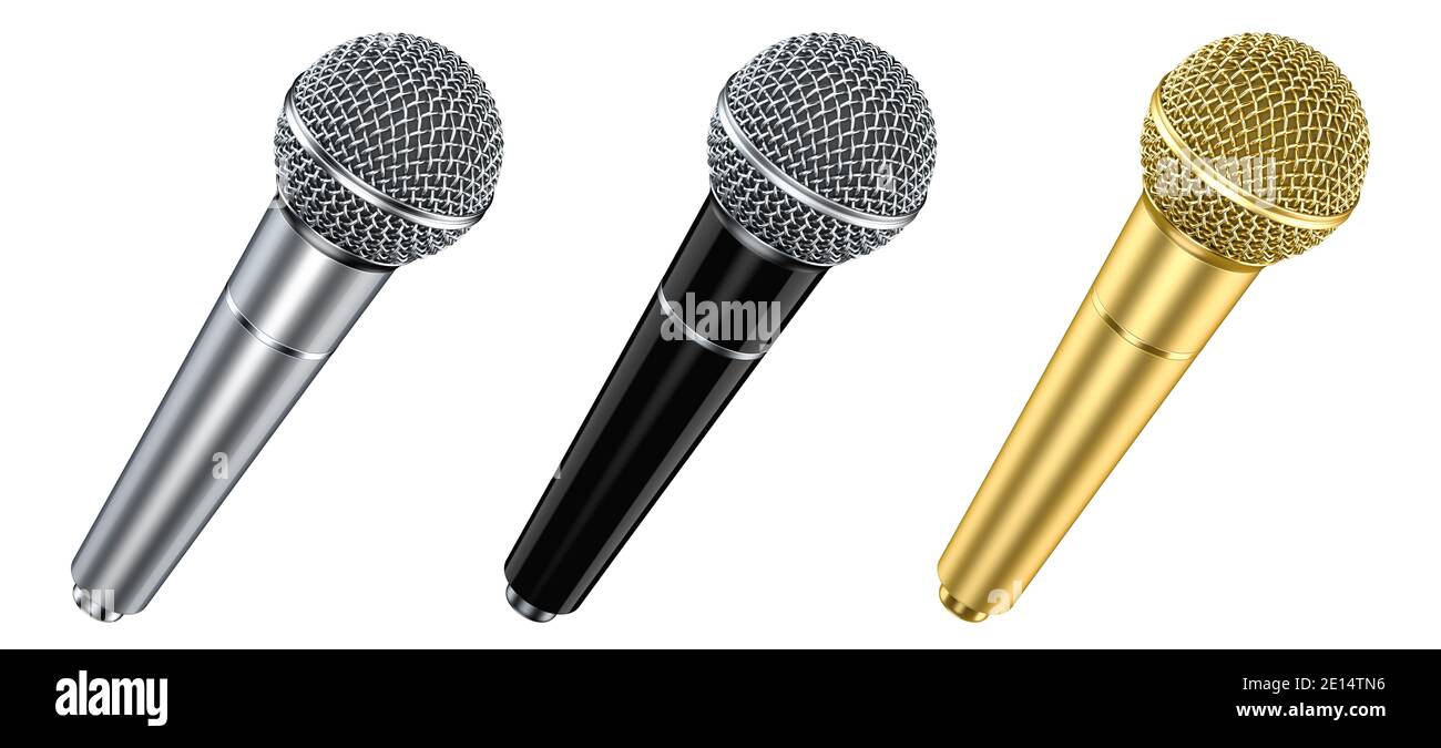 Gold mic hi-res stock photography and 