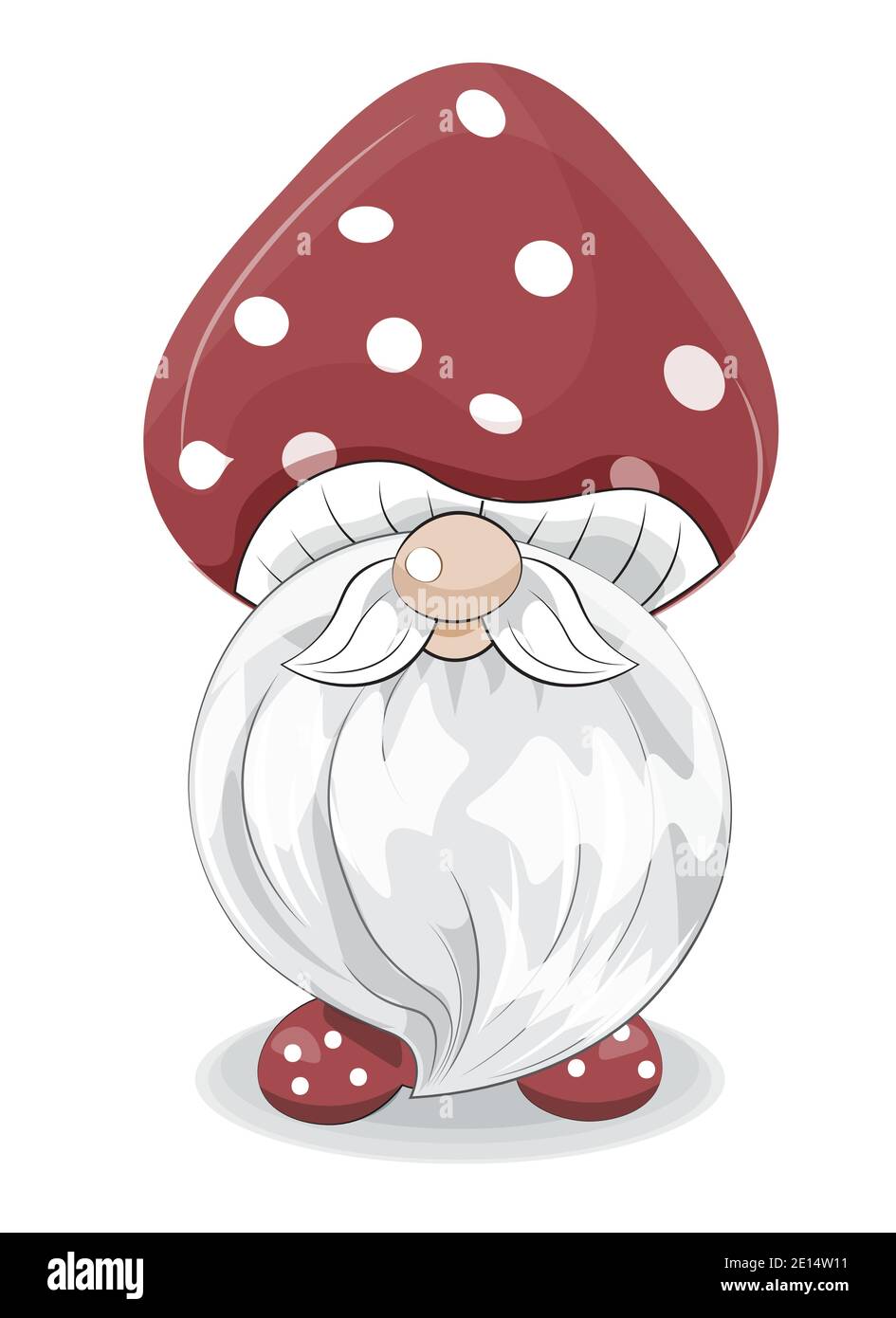 cute gnome mushroom fly agaric, picture in hand drawing cartoon ...