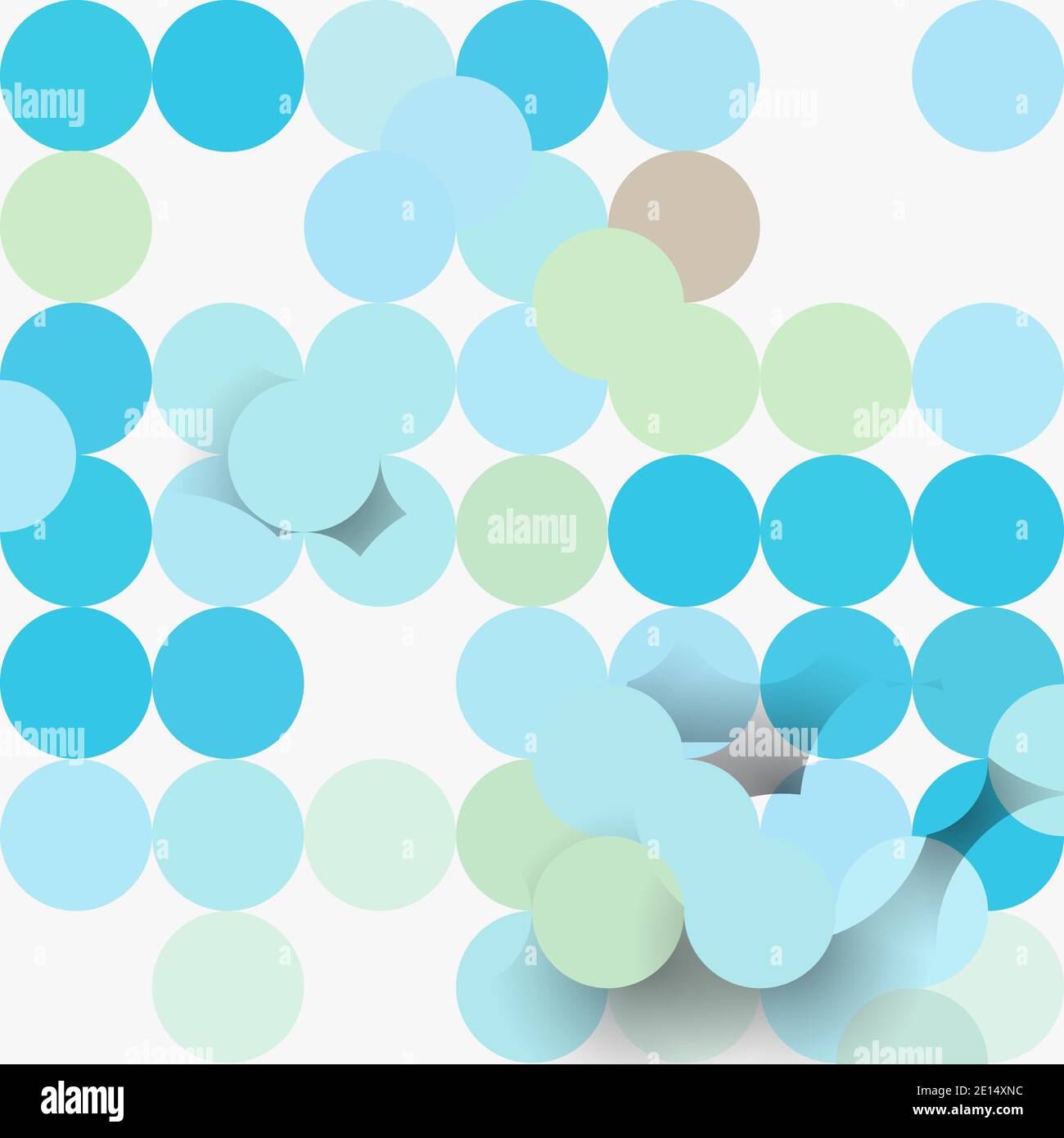 Vector seamless pattern with flat circles and shadows Stock Vector