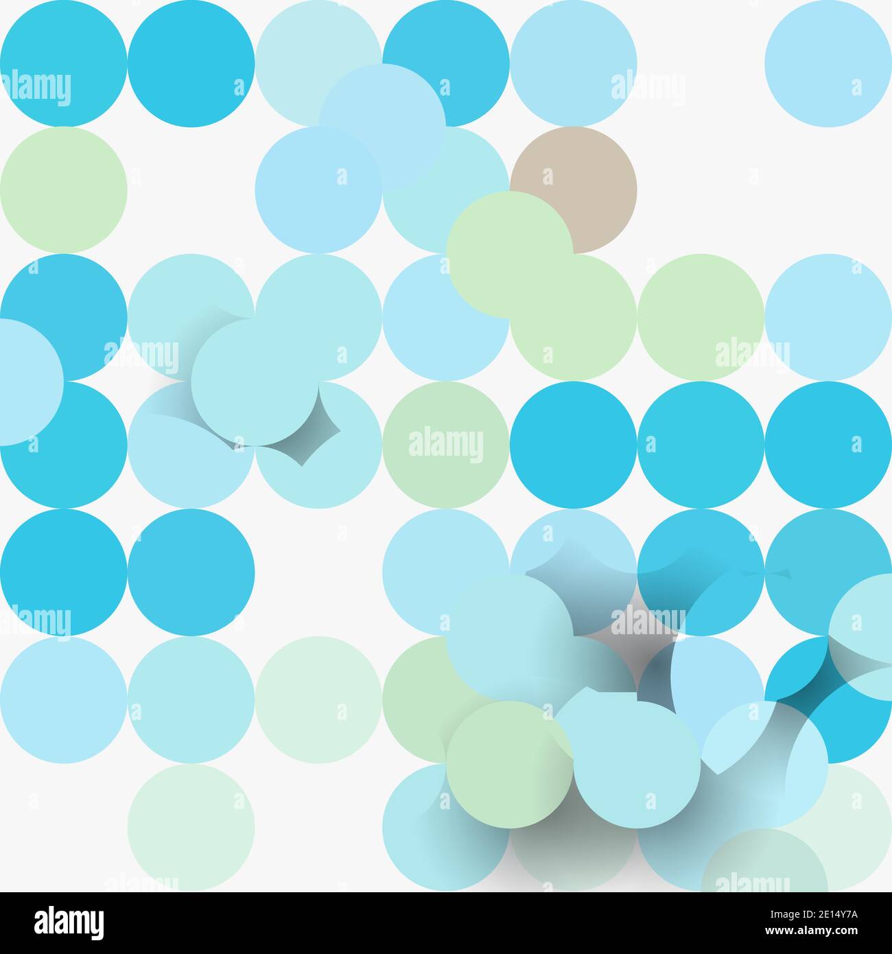 Vector seamless pattern with flat circles and shadows Stock Vector