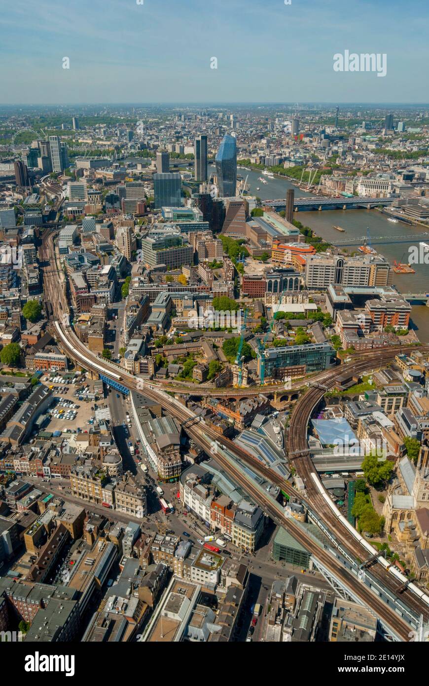 Looking down from The shard on Waterloo station Stock Photo